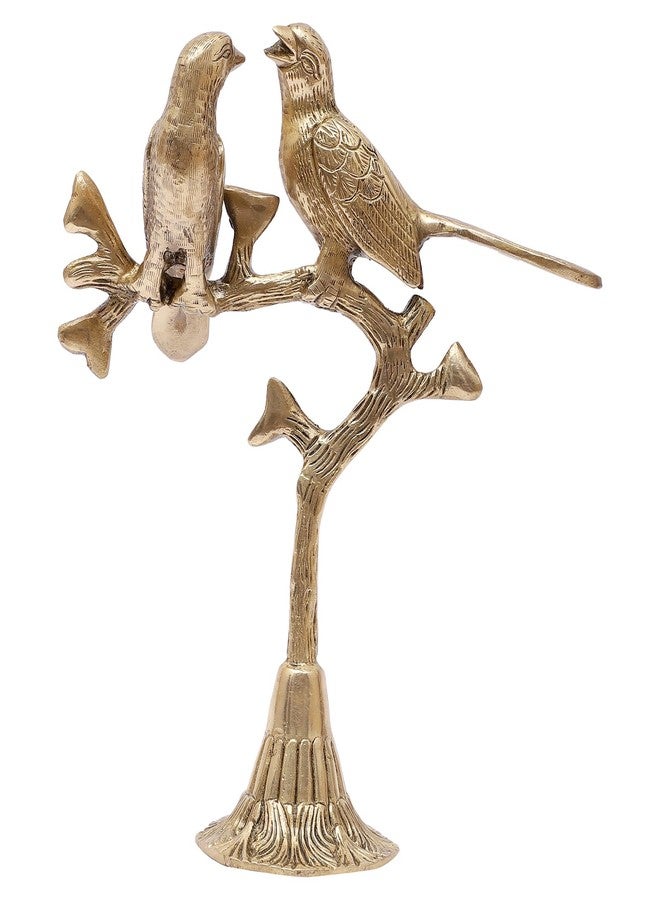 Two Moustaches Brass Love Birds on Tree Showpiece, Showpiece for Home Decor, Brass Artifacts for Home Decor, Antique White, Pack of 1 - Image 4